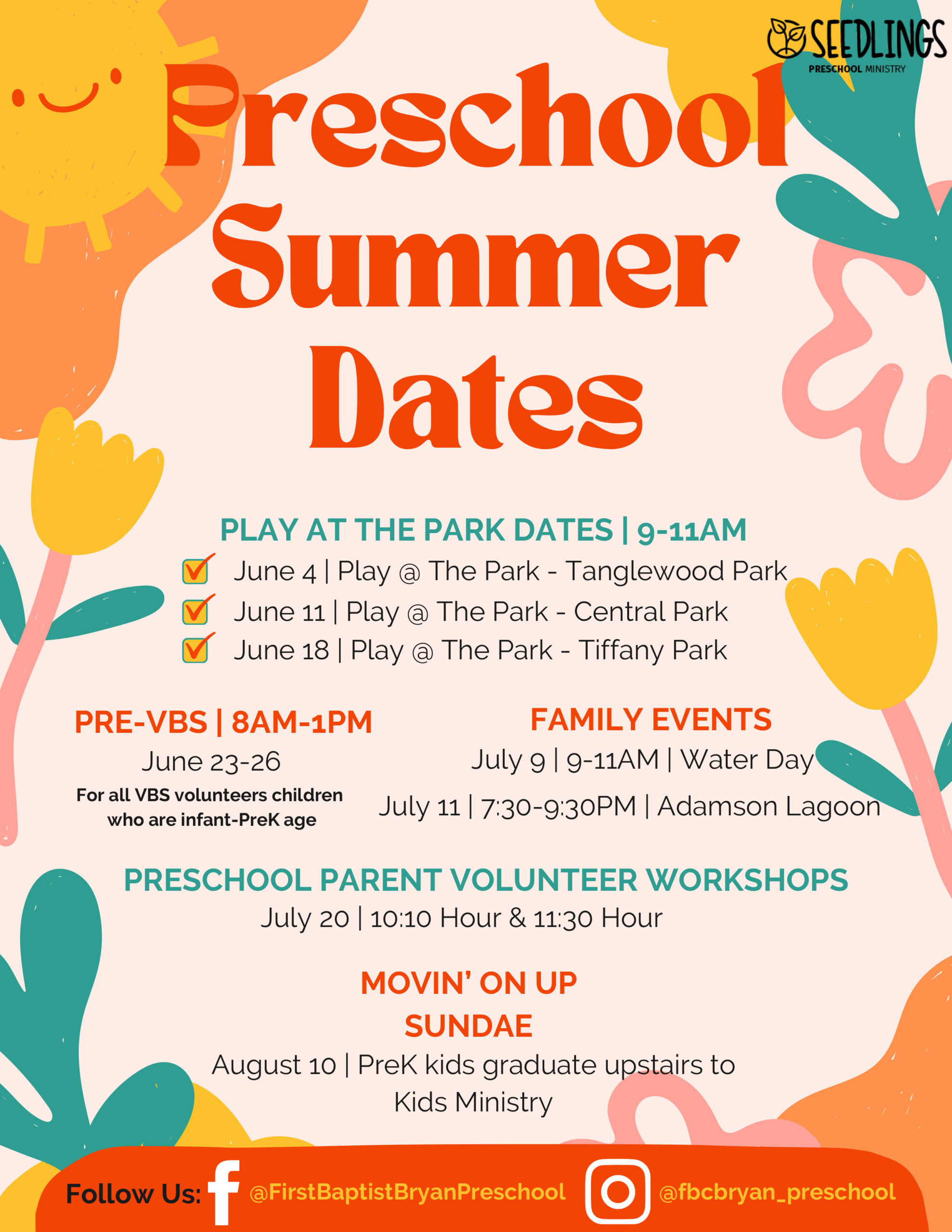 Yellow Orange Green Pink Colorful Fun Kids Summer Camp Flyer