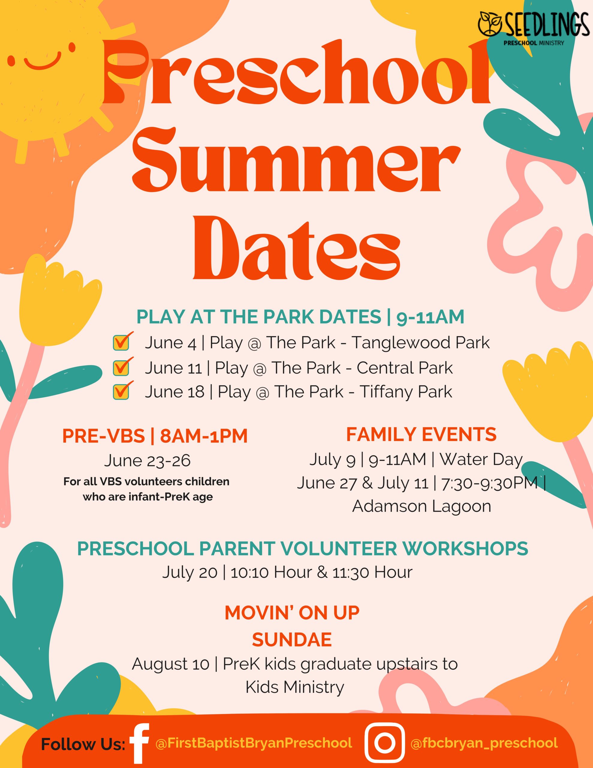 Yellow Orange Green Pink Colorful Fun Kids Summer Camp Flyer